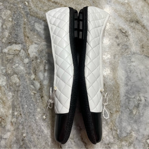 Paul Mayer Attitudes Ballet Flats White/Black Women’s Classic Chic - Picture 5 of 11